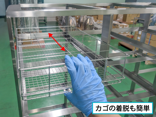 カゴの着脱も簡単