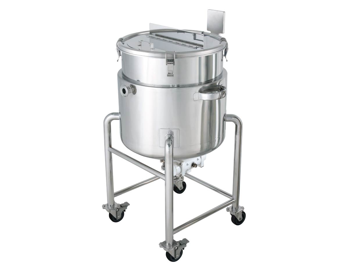 撹拌機座付鏡板型ジャケット容器（タンク底自動ボールバルブ）【DTABS-J】